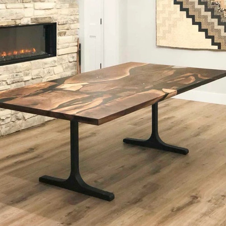 Handcrafted Walnut Dining Table, Solid Wood Custom Table Top - Etsy
