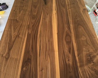 Handmade Walnut Dining Table Top: Solid Wood Kitchen or Desk