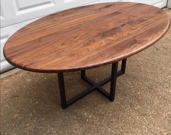 Dessus de table personnalisé en noyer : surface de salle à manger et de bureau en bois dur fait main