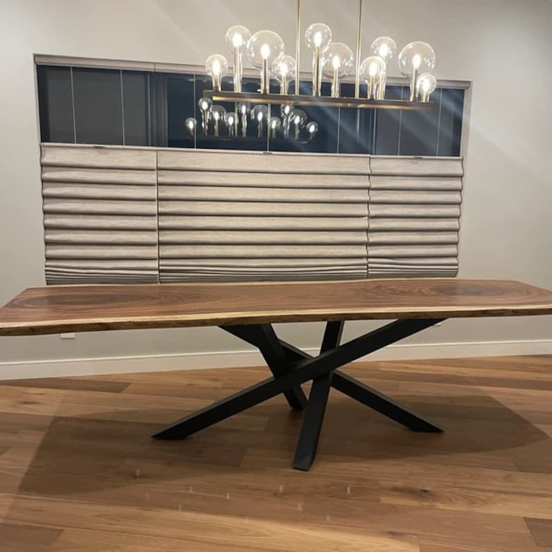 Handmade Live Edge Walnut Dining Table: Custom Solid Wood Table - Etsy