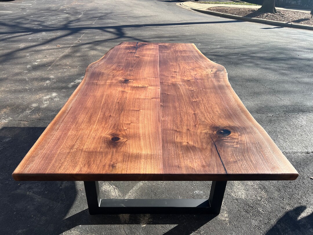 Handmade Live Edge Walnut Dining Table: Custom Solid Wood Table - Etsy