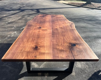 Live Edge Dining Table Free Quote, Custom Handmade Live Edge Walnut Dining Table, Walnut Dining Table, Solid Wood Dining Table Walnut