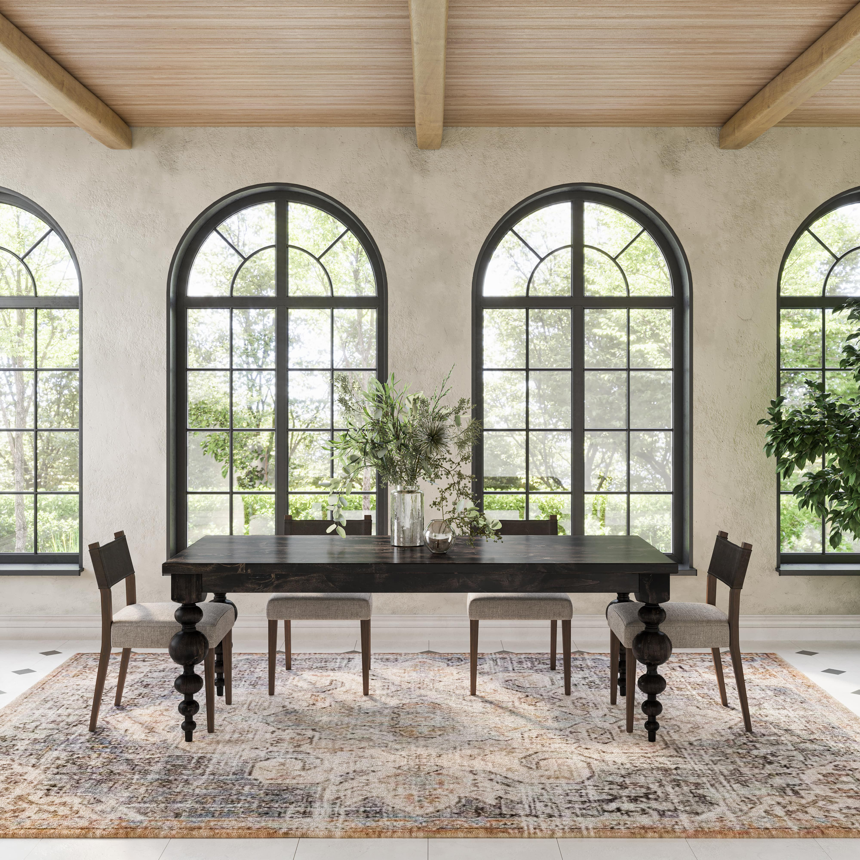 Handmade Rustic Farmhouse Table With Turned Legs - Solid Wood Kitchen ...