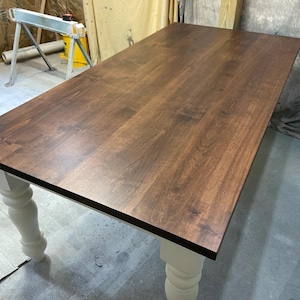 Custom Hardwood Table Top: Walnut, Oak, Hickory Dining Table