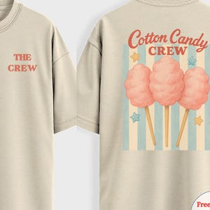 Cotton Candy Crew Shirt, Retro Carnival Tee, Fun Fair Graphic Shirt, Family Matching Outfits, Sweet Pastel Aesthetic Top, Festival Party Tee