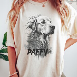 Dog Portrait T-shirt, Watercolor Dog Breed Shirt, Personalized Pet Lover Gift, Pet Mom, Golden Retriever Beagle Corgi German Shepherd Hoodie