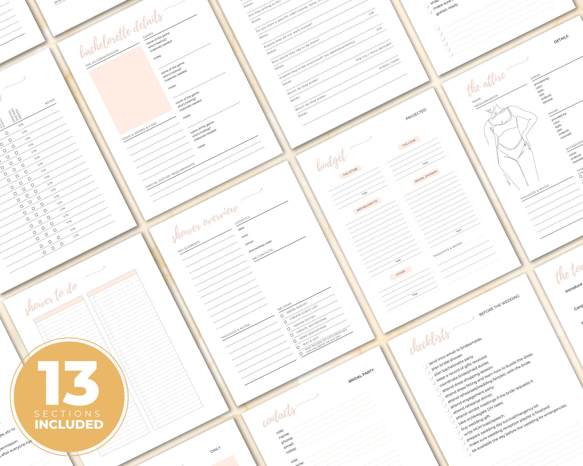 Printable Maid of Honor Planner PDF | Instant Download MOH Planner ...