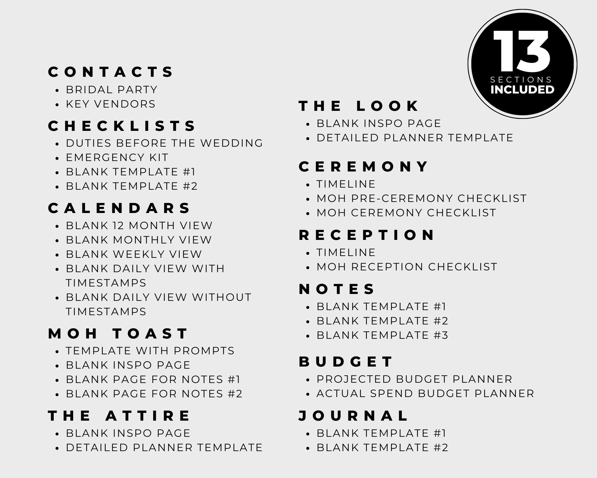Printable Maid of Honor Planner PDF | Instant Download MOH Planner ...
