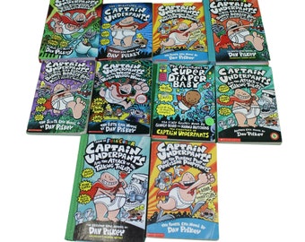 Captain Underpants Chapter Books Bulk Kids Books Used Kids Book Lot Gift for Kids Educational Material Learn to Read Kids Books Kids Gift