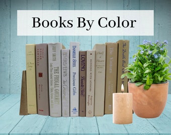 Cream Tan Neutral Books by Color Office Home Staging Wedding Nautical Used Book Decor Random Books Farmhouse Decor Rainbow PRICE PER BOOK