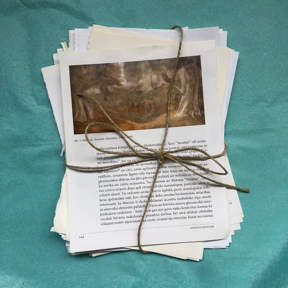 literary ephemera paper pack, junk journal supplies vintage book lovers lot