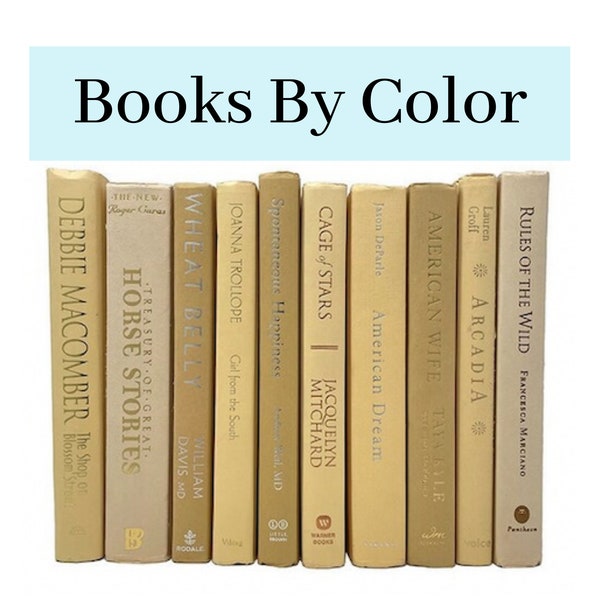 Cream Tan Neutral Books by Color Office Home Staging Wedding Designer Used Book Decor Random Books Farmhouse Decor Rainbow PRICE PER BOOK