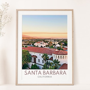 Santa Barbara Print, Santa Barbara Wall Art, Santa Barbara Art Print, Santa Barbara Poster, Santa Barbara Travel Print, California