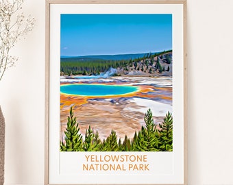 Yellowstone National Park Print, National Park Print, National Park Art, National Park Poster, Yellowstone Print, Yellowstone Poster, Travel