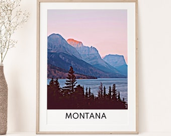Montana Large Letter Scenes Flathead Lake 36x54 Giclee Gallery Print, Wall Decor Travel Poster Montana Large Letter Scenes Flathead Lake 36x54 Giclee Gallery Print, Wall Decor Travel Poster