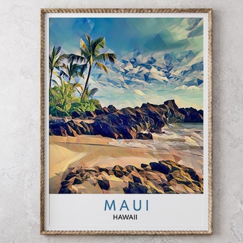 Hawaii Wall Art Maui Print Watercolor Island Decor Digital Etsy