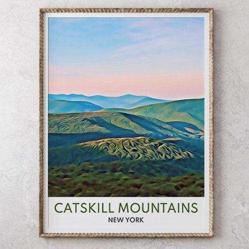 The Catskills Print Catskill Mountains Travel Poster New Etsy