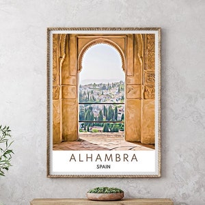 Alhambra Print, Spain Print, Spain Poster, Spain Wall Art, Alhambra Art, Alhambra Wall Art, Alhambra Poster, Alhambra, Spain Gift, Travel