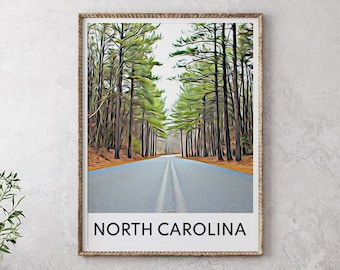 North Carolina Print, North Carolina Art, North Carolina Wall Art, North Carolina Art Print, North Carolina Poster, North Carolina, Travel