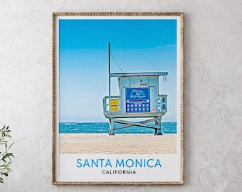 Santa Monica Print, Santa Monica Art, Santa Monica Travel Print, Santa Monica Poster, Santa Monica Travel, Los Angeles Wandkunst, Kalifornien