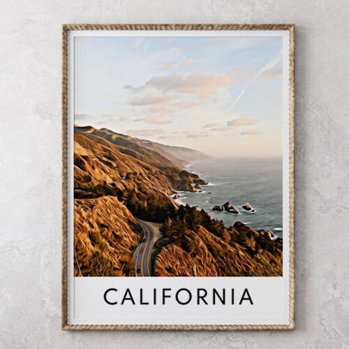 California Poster California Print California Wall Art Etsy