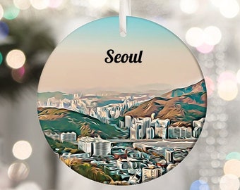 Seoul Ornament, Christmas Ornament, South Korea Ornament, Seoul Christmas, Christmas Gift, Travel Ornament, Housewarming Gift, Seoul, Travel