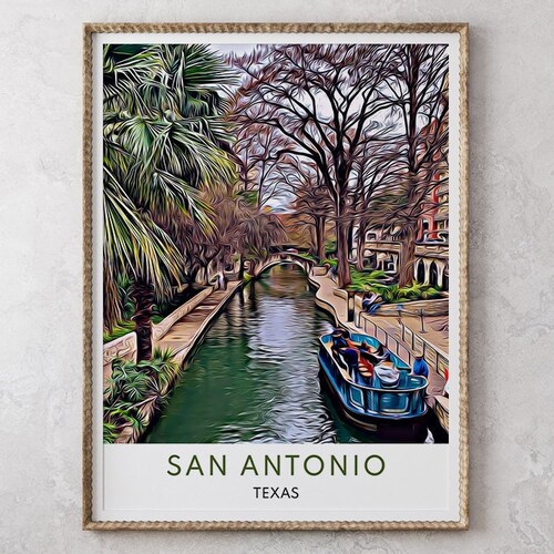 San Antonio Riverwalk Art Print Etsy