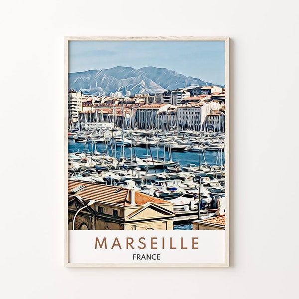 Impression de Marseille, art mural de Marseille, art de Marseille, affiche de Marseille, cadeau de Marseille, Marseille, impression d'art de Marseille, cadeau de France, France