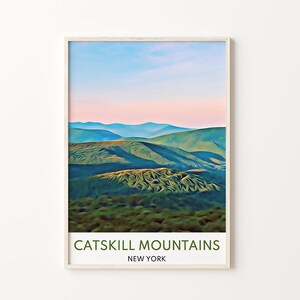 Catskill Mountains Print, prezent świąteczny, sztuka ścienna Catskills Mountain, prezenty na parapetówkę, plakat Catskill Mountains, prezent rocznicowy, sztuka