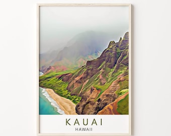 Kauai Print, Hawaii Print, Hawaii Wall Art, Hawaii Poster, Hawaii Art Print, Hawaii Art, Kauai Poster, Kauai Art, Kauai Wall Art, Kauai