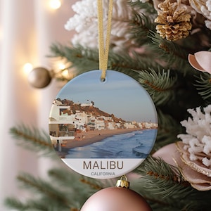Malibu Ornament, Malibu Souvenir, Christmas Tree Decoration, Malibu Holiday Gift, Unique Malibu Christmas Keepsake