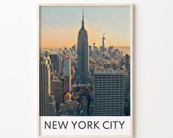 New York City Art, New York Print, New York Poster, New York City Wall Art, New York Skyline, New York Art, New York, USA