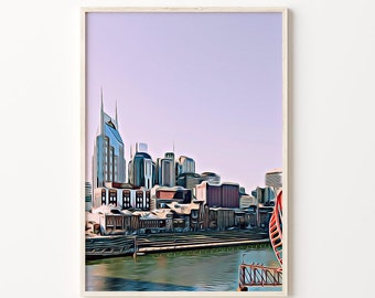 Nashville, Nashville Druck, Tennessee, Nashville Kunst, Tennessee Kunst, Nashville Souvenir, Tennessee Poster, Nashville Kunstwerk, Nashville Geschenk