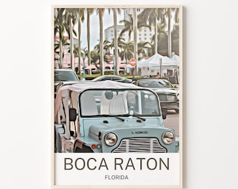 Boca Raton Travel Print, Boca Raton Wall Art, Boca Raton Poster, Boca Raton Art Print, Boca Raton Wall Decor, Florida Travel, Boca Raton