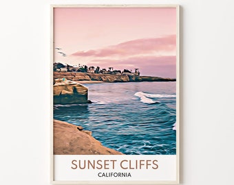 Sunset Cliffs Print, Christmas Gift, San Diego Print, Housewarming Gift, San Diego Poster, San Diego Wall Art, California Gift, San Diego