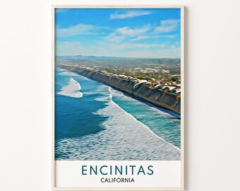 Encinitas Travel Print, Encinitas Print, Encinitas Wall Art, Encinitas Art Print, Encinitas Poster, Encinitas, San Diego, California