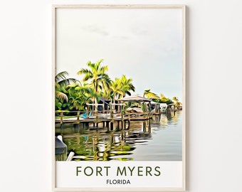 Fort Myers Print, Fort Myers Art, Florida Print, Florida Art Print, Florida Wall Art, Fort Myers Wall Art, Fort Myers Poster, Florida