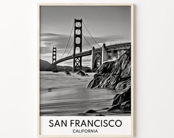 San Francisco Art, Black And White Art, San Francisco Gift, San Francisco Souvenir, San Francisco Print, San Francisco Poster, Travel Poster