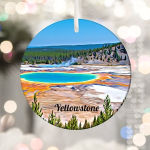 Yellowstone Ornament, Nationalpark Ornament, Baumschmuck, Weihnachtsbaum Ornament, Nationalpark Weihnachten, Reise Ornament, Yellowstone Geschenk