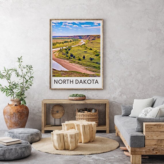 North Dakota Print North Dakota Art North Dakota Wall Art Etsy