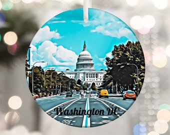 Washington DC Ornament, Christmas Ornament, Washington DC Christmas, Christmas Gift, Travel Ornament, Housewarming Gift, Travel