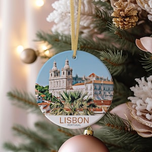 Lisbon Christmas Ornament, Lisbon Travel Decor, Lisbon Gift, Travel Gift, Lisbon Holiday Keepsake, Christmas Tree Decoration