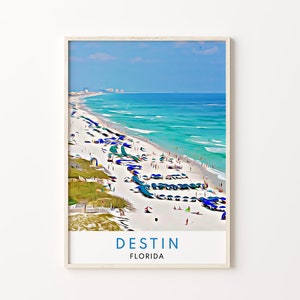 Destin Print, Florida Beach Prints, Florida Print, Destin Wall Art, Destin Poster, Destin Beach, Destin Beach Art, Destin Painting, Florida