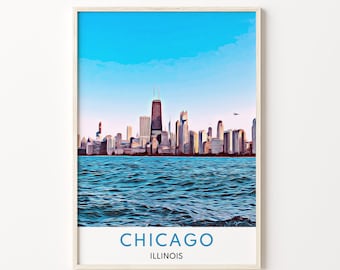 Chicago Print, Chicago Wall Art, Chicago Art, Chicago Skyline, Chicago Art Print, Chicago Wall Decor, Chicago Photography, Chicago, Travel