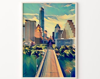 Austin Texas, Austin Art, Austin Texas Gift, Austin Texas Art, Austin Print, Austin Texas Artwork, Austin Wall Art, Austin Poster, Austin