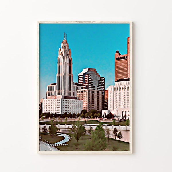 Columbus Ohio, Columbus Print, Ohio Poster, Columbus Skyline, Ohio Art, Columbus Wall Art, Ohio Wall Art, Columbus Artwork, Columbus Poster