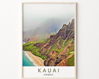 Kauai Art, Kauai Print, Hawaii Print, Hawaii Art, Kauai Poster, Kauai Art Print, Kauai Wall Art, Kauai Hawaii, Hawaii Travel Print, Travel
