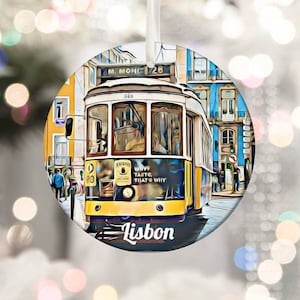 Lisbon Ornament, Christmas Ornament, Tree Ornament, Lisbon Christmas, Christmas Gift, Newlywed Ornament, Housewarming Gift, Portugal, Travel