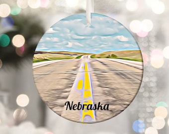 Nebraska Ornament, Christmas Ornament, Tree Ornaments, Travel Ornament, Nebraska Christmas, Holiday Decoration, Nebraska Gifts, Travel
