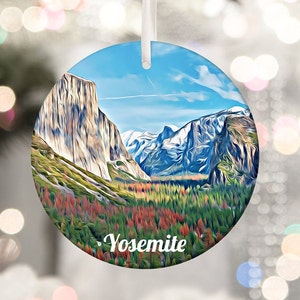 Yosemite Ornament, National Park Ornament, Christmas Ornament, National Park Gift, Yosemite Gift, Travel Ornament, National Park, Travel image 1